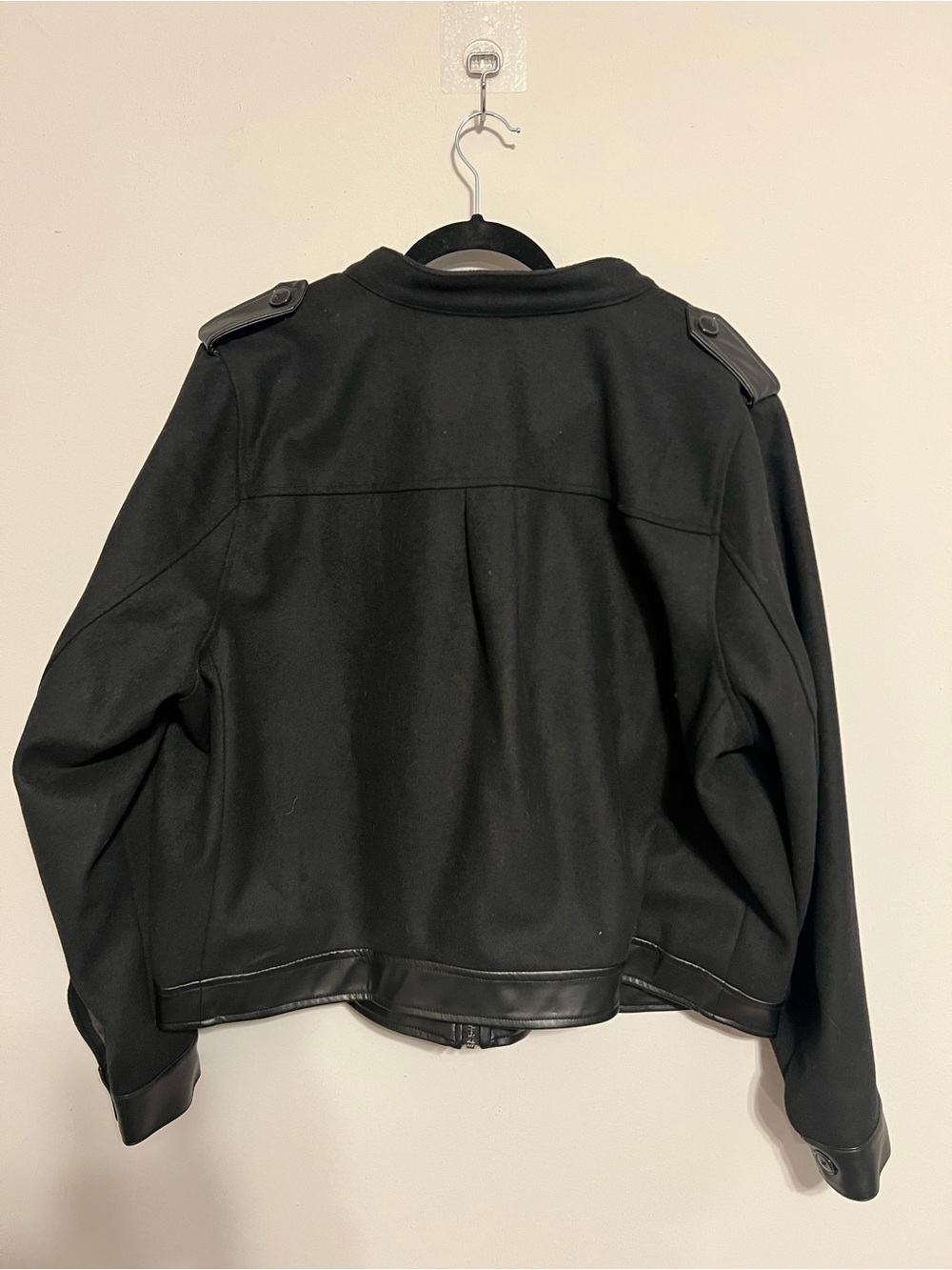 torrid Black Military-Inspired Jacket with Faux Leather Trim | Women’s 2X - Picture 2 of 4